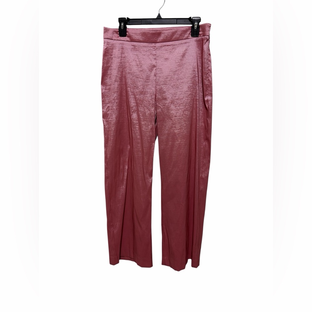 Preston & York Thea Taffeta Wide Leg Pants Sz 6 Rose Pink Satin High Waist NWT - Picture 2 of 8